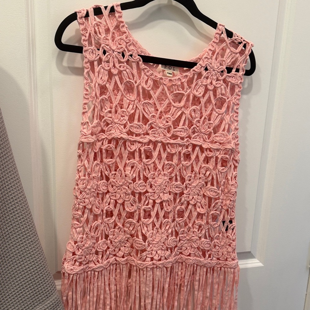 Pink Crochet Sleeveless Top